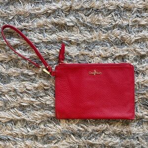Cole Haan Scarlet Leather Wristlet